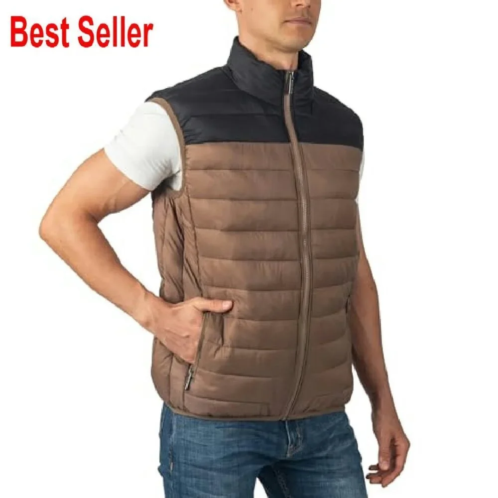 Men's Puffer Vest Down Alternative Water Resistant Packable Versatile Layer